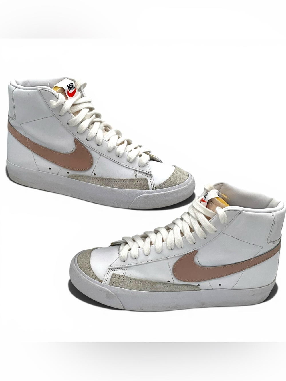 Nike Blazer Mid β77 Vintage Size 8 White Pink Swoosh Casual Sneakers - Picture 2 of 11